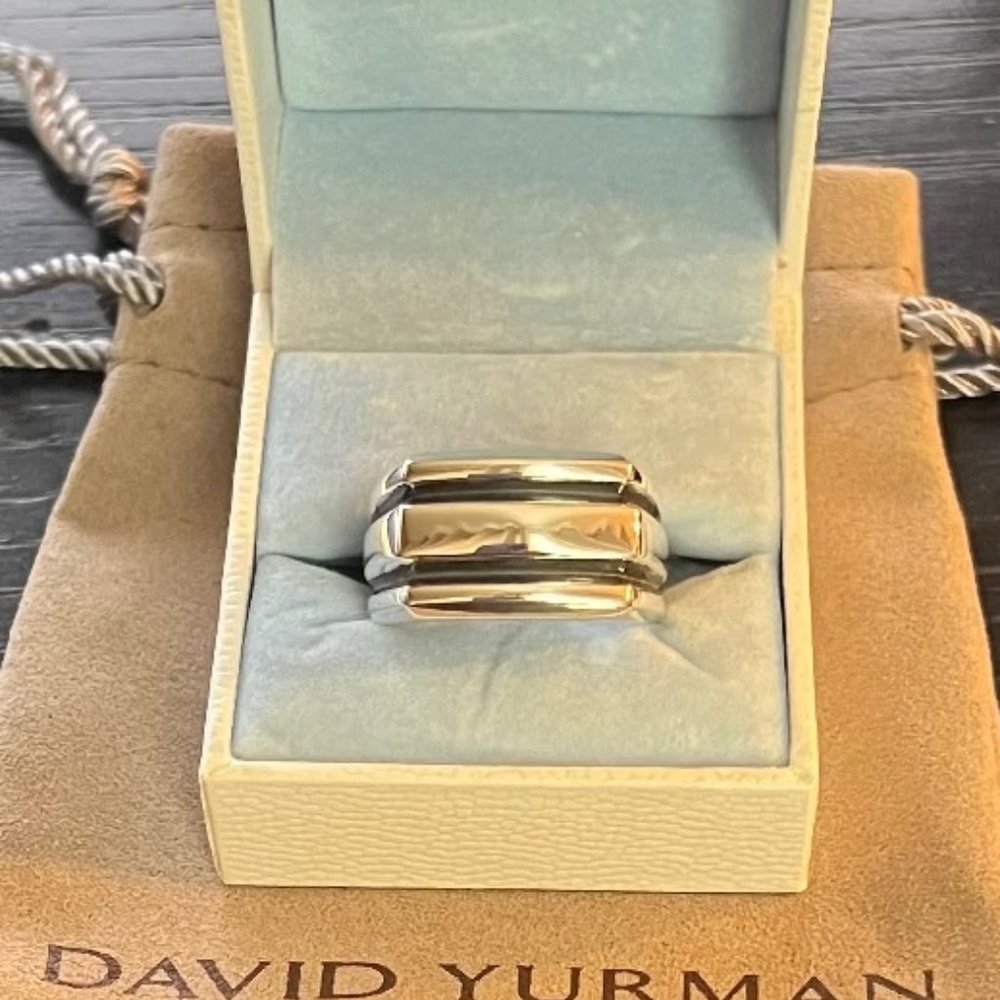 Auth Men's David Yurman Cigar Band in Sterling Silver - Size 10